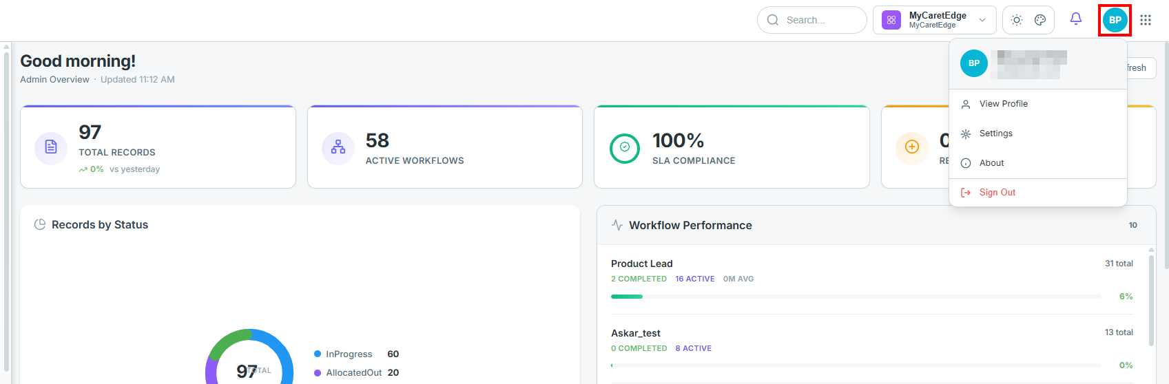 user profile