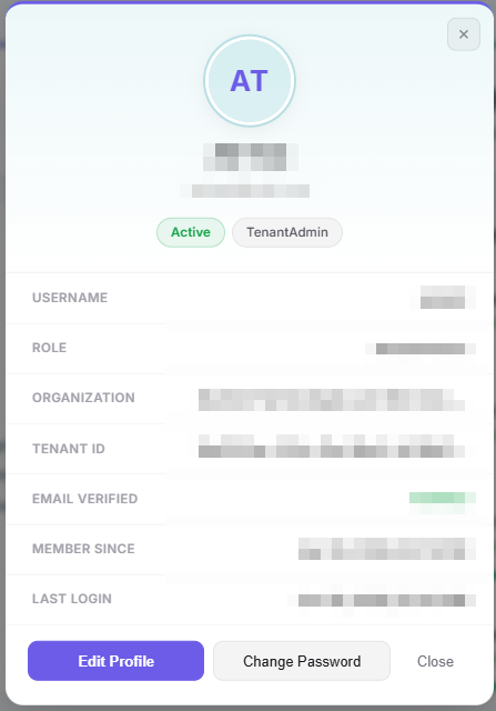 profile modal